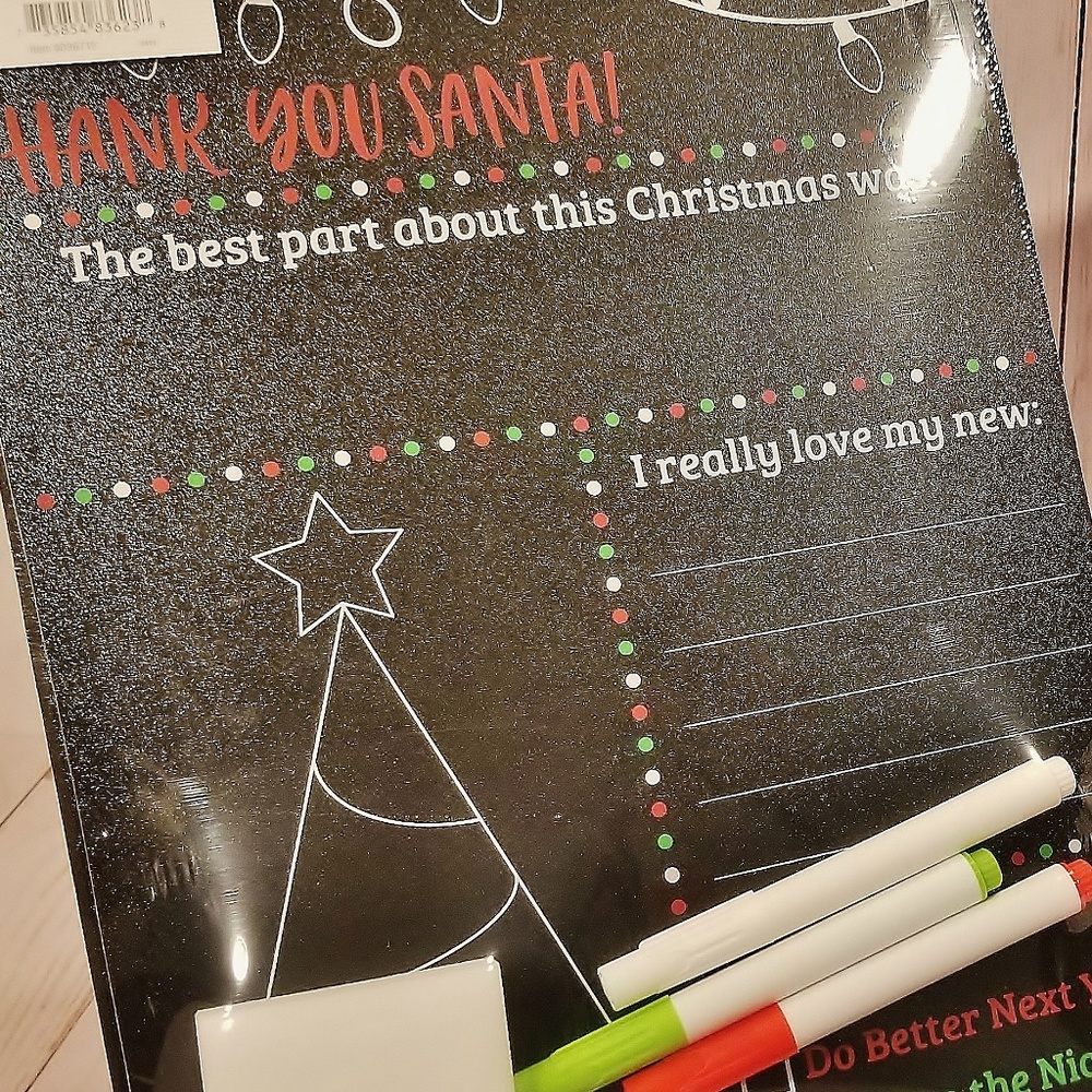 NEW! 2 Sided Holiday Photo Chalkboard w/Markers